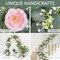 2 Pack 13Ft Artificial Eucalyptus Flower Garland with Pink Roses, Fake Rose Flower Greenery Garland Floral Vines for Wedding Home Party Table Runner Decor (2PCS, Pink)